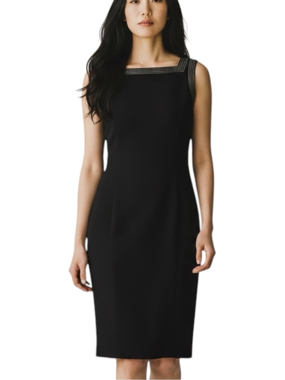 Ann Taylor Classic Black Sleeveless Academia Sheath Dress NWOT Size 6P